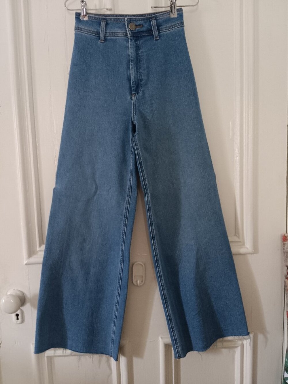 Zara High Waisted Wide Leg Jeans size 2 Retro Boho Sailor